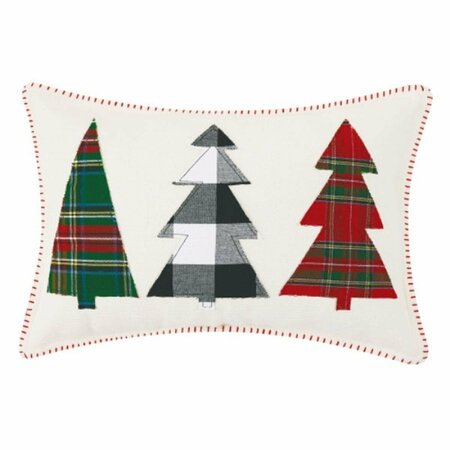 PUESTA EN ESCENA 14 x 20 in. Christmas Tree Applique Polyester Filler Pillow PU3121482